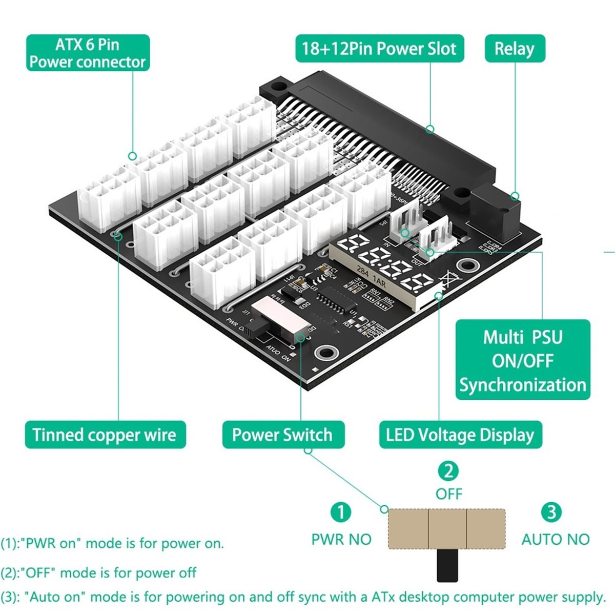 2400W Server Psu Breakout Board - Carte de distribution M05K à 12