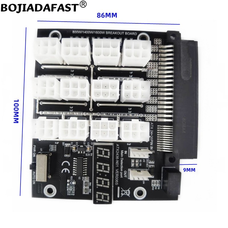 12 * Connecteurs PCI-E 6 broch - 2400W Server Psu Breakout Board avis et prix
